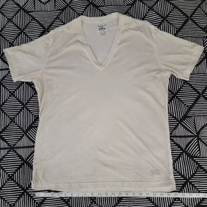 Men's Diesel Deep v Neck Cream T Shirt